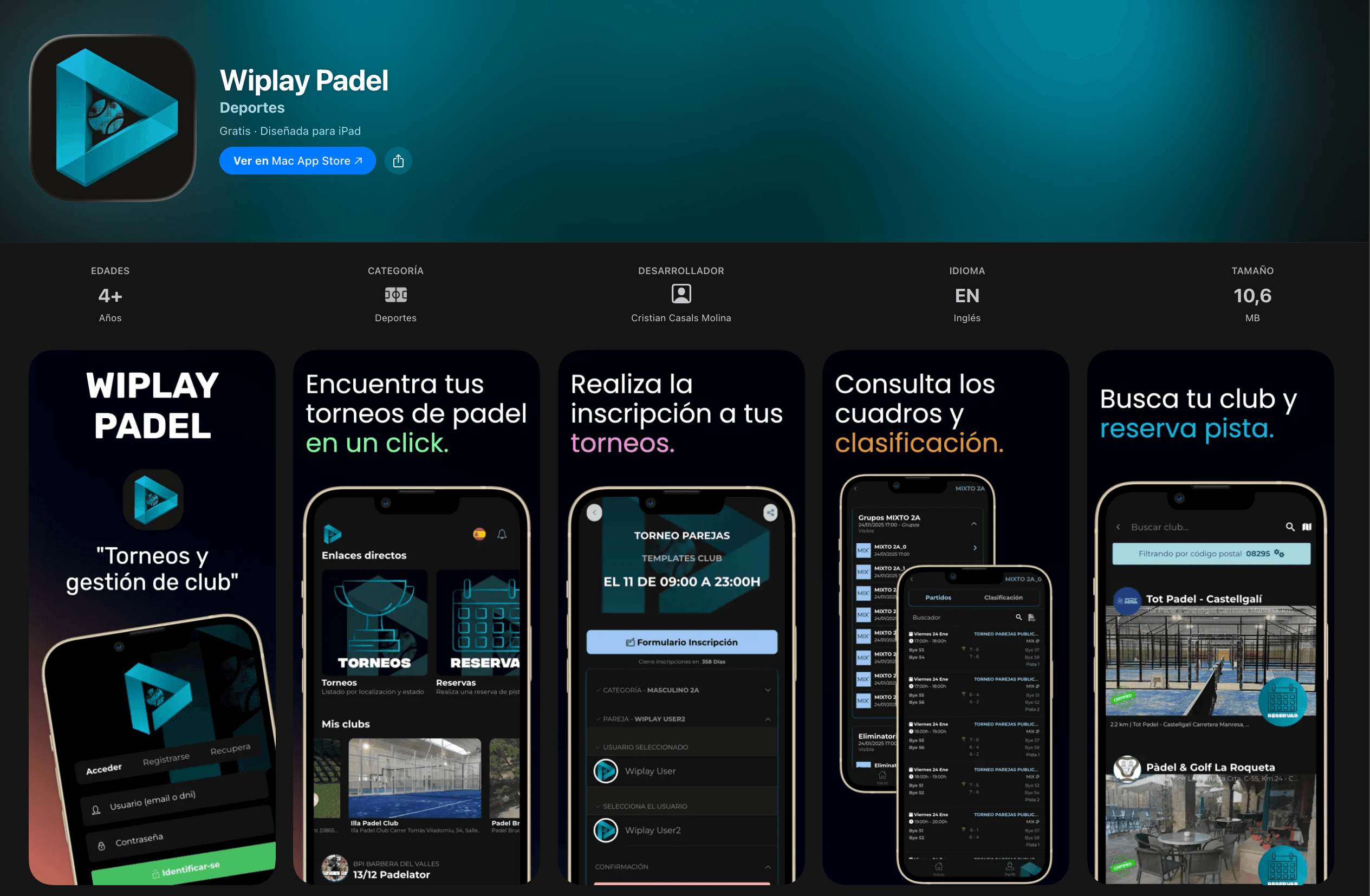 Encuentra tus cuadros o reserva pista en segundos